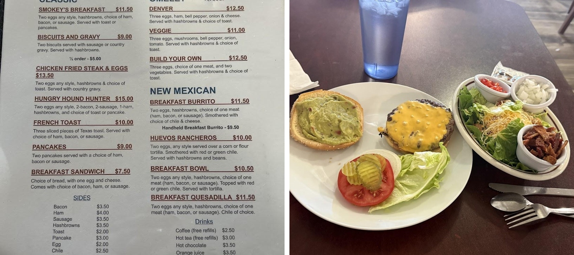 Smokey's Cafe Menu